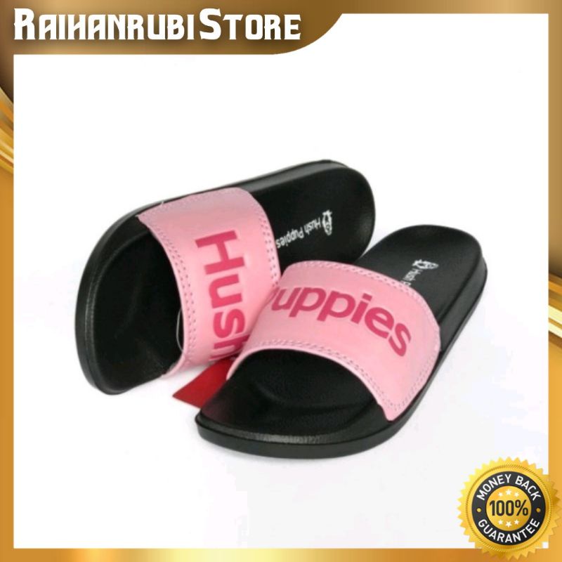 Sandal Slide Hush Puppies Black Pink Pria Wanita/Sandal Slop Hush Puppies Pria Wanita Anti Slip
