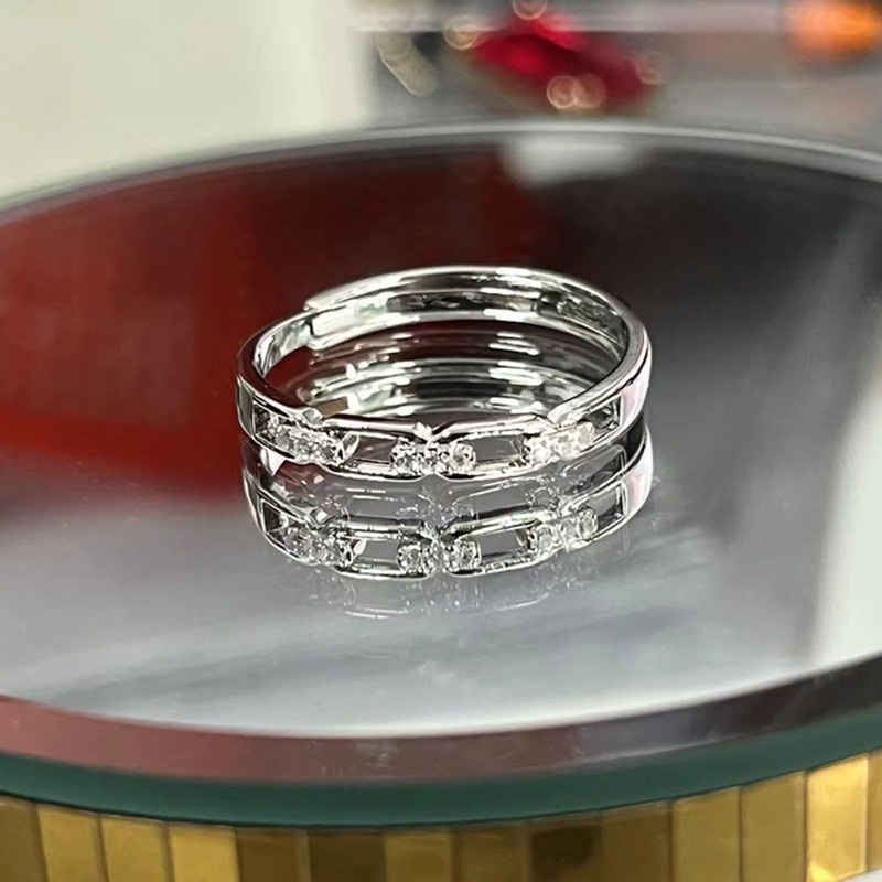 Cincin Berlian Imitasi Model Terbuka Untuk Wanita