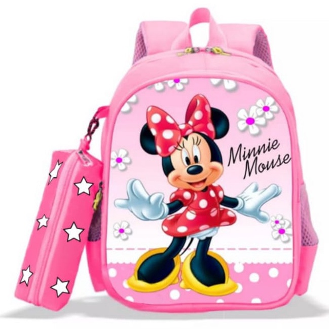 GGS Tas Ransel Anak Sekolah MINIE MAOUSE tas ransel  PAUD TK SD Karakter Minnie Maouse Terbaru 2022 Bayar Ditempat COD