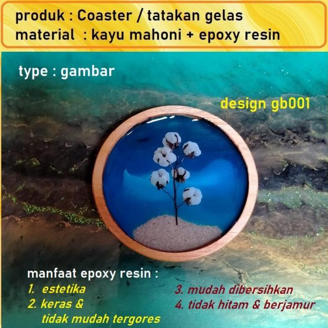 

coaster / tatakan gelas : kayu + epoxy resin - D 90 mm