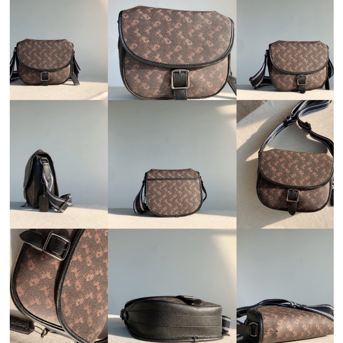 (SameDay Grab) 5383 coach Hitch Crossbody With Horse And Carriage Print Women Men Sling Saddle Bag