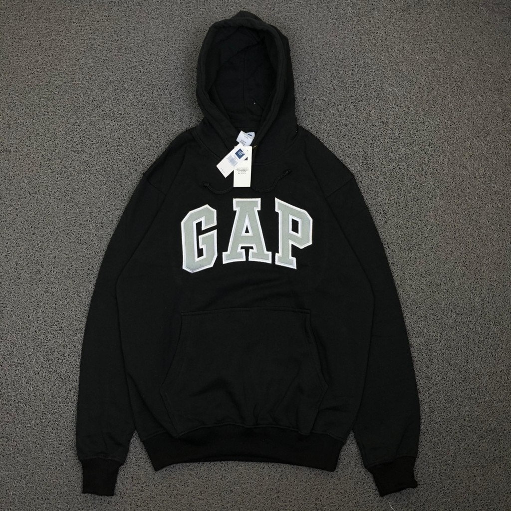 JAKET SWEATER HOODIE GAP ARCH LOGO HITAM