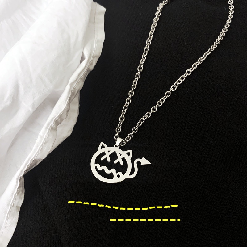 Kalung Liontin Hantu Kecil Gaya Korea Hip Hop