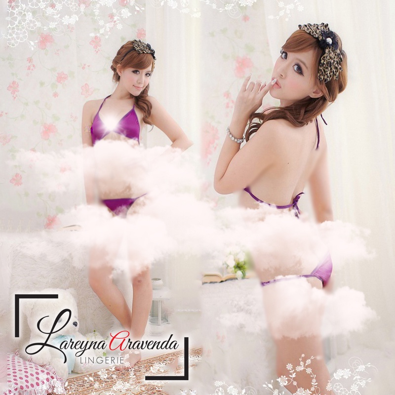 [Ready Jakarta] Set Bra Sexy Lingerie + G String Bahan Satin LG157