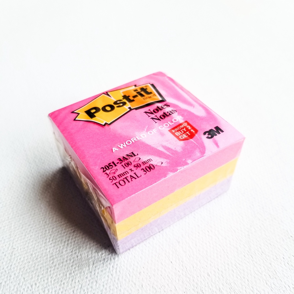 Post-it Sticky Notes 2051-3ANL (50mmx50mm)-Pink