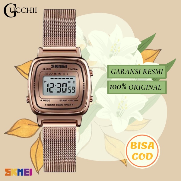 Original NEW Jam Wanita Kotak Rubber Jam Tangan Wanita Rantai Kecil Jam Tangan Wanita Anti Air Jam