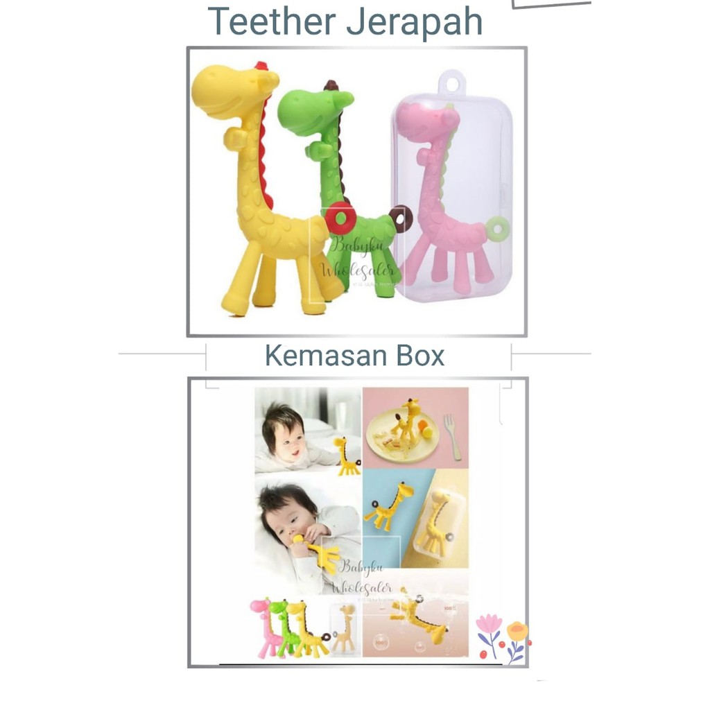 Teether giraffe mainan gigi gigitan bayi jerapah