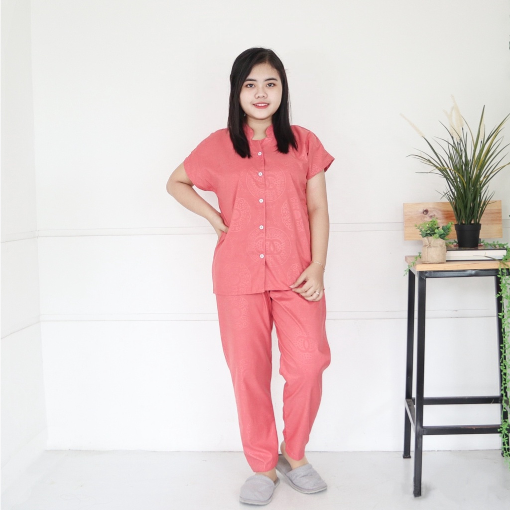 IZANY Piyama Anak Coway / Set Coway Size 14 SATIN APPLE banyak motif-EMBOS TERACOTTA