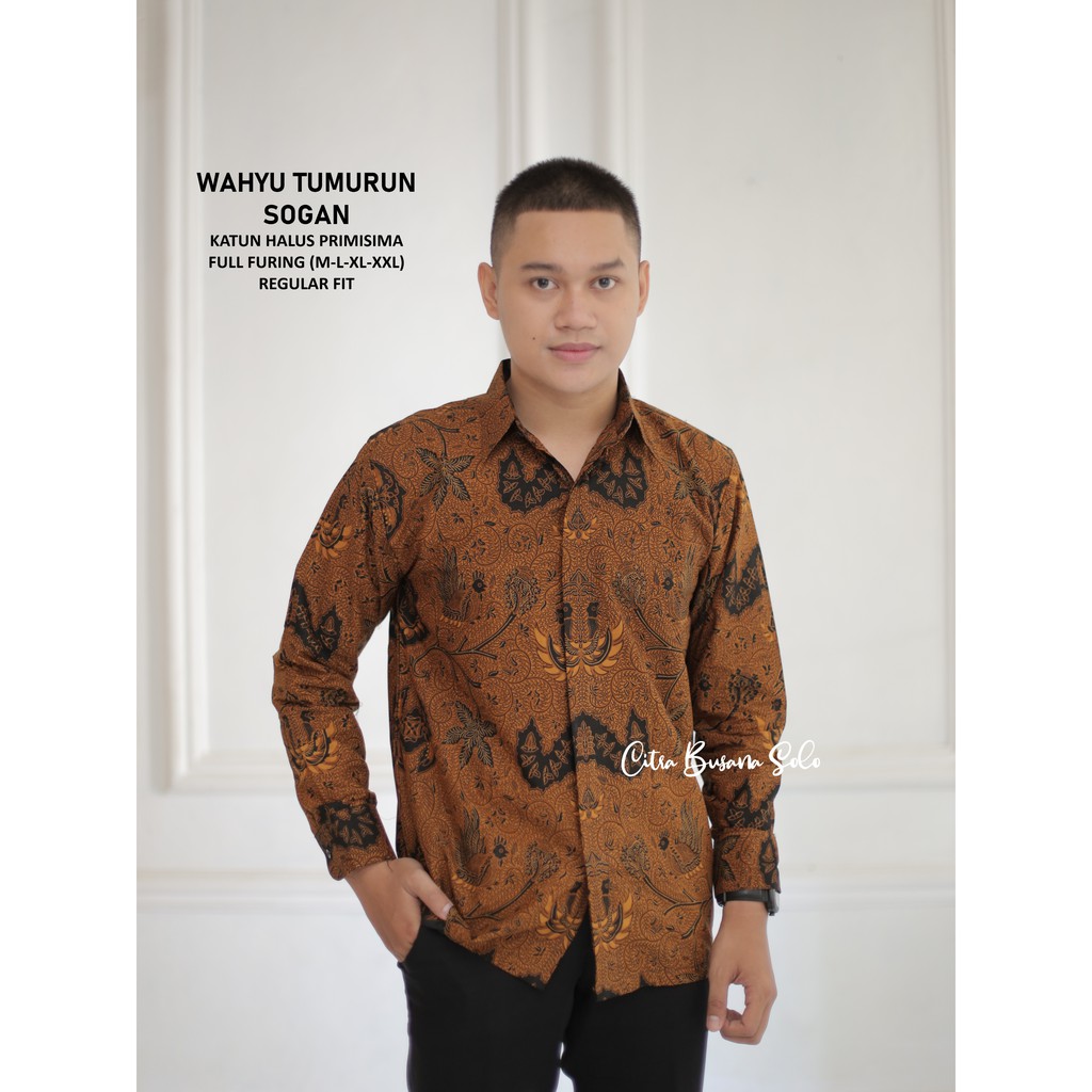 WAHYU TUMURUN Sogan Batik Pria Full Furing Bahan Katun Halus Primisima