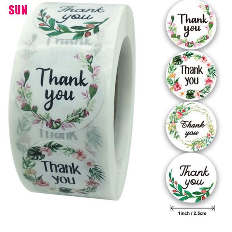 500pcs / Roll Stiker Label Segel Desain Thank You Untuk Alat Tulis