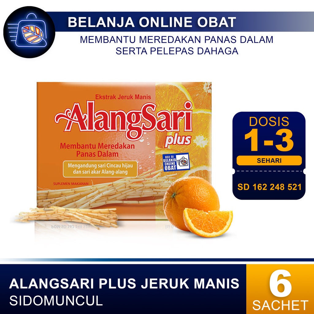 

ALANG SARI PLUS JERUK MANIS 6'S // Mencegah Sariawan dan Panas Dalam
