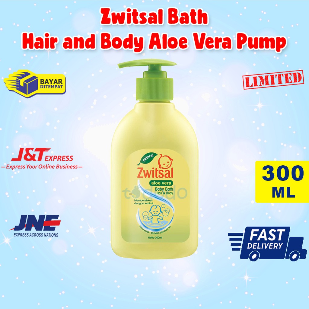 Sabun Shampoo Bayi Zwitsal Bath Hair and Body Aloe Vera 300ml Pump