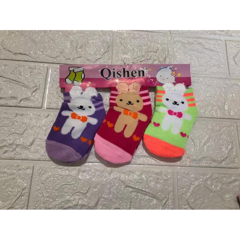 Kaos Kaki Bayi Motif 3in1 3D 0-6 Bulan Newborn Variasi Lurus Lipat