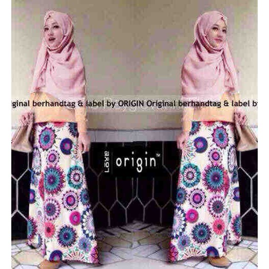 [ hijab diamond ] set hijab muslim 3in1 blouse+rok bunga+pasmina