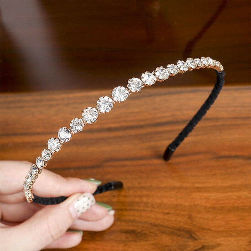 Korean Crystal Diamond Headband Woman Rhinestone Thin Hairband Wedding Hair Accessories