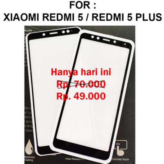 Tempered Glass Xiaomi Redmi 5 Plus Full Lem 9D - SC