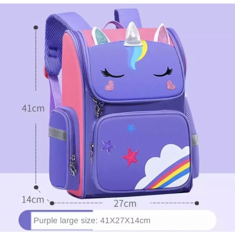 Tas ransel backpack karakter Unicorn/Batman ransel anak Sekolah Paud Tk SD perempuan/Laki laki Import