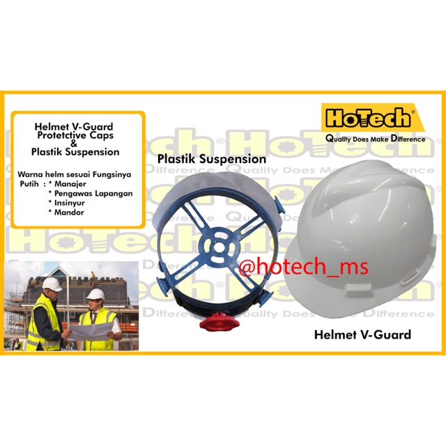 Helm Proyek / Safety Helmet / Plastic Suspension White