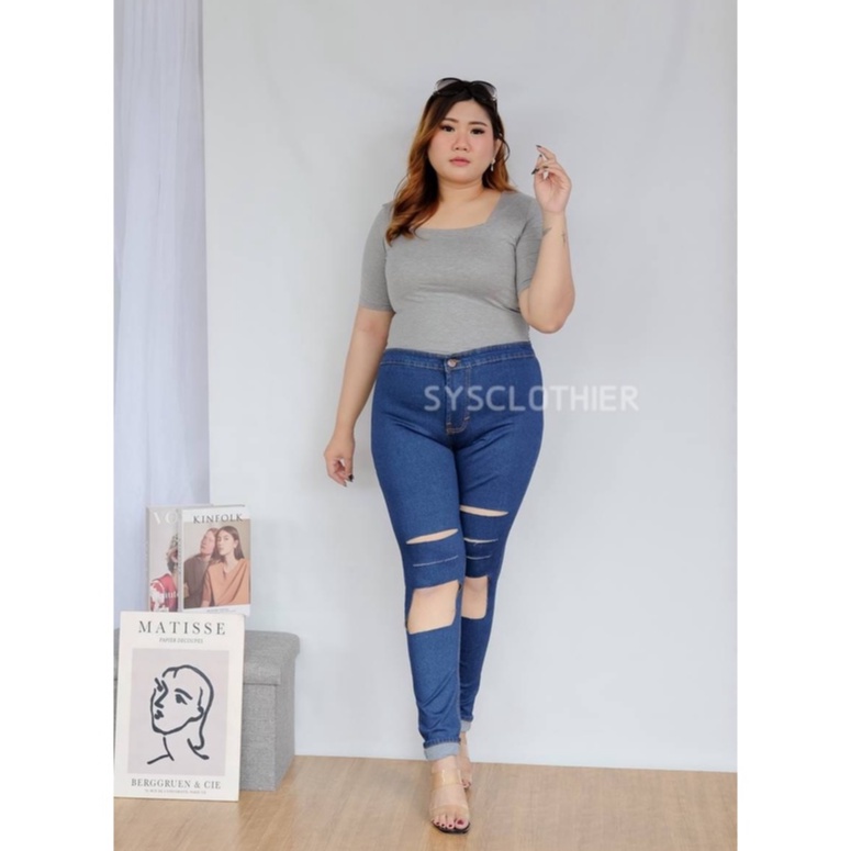 CELANA JEANS WANITA HW JAYDEN RIPPED SERIES READY 4WARNA