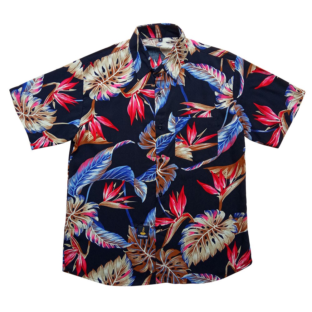 Kemeja Pantai Motif Bunga - Kemeja Pantai Distro - Kemeja Hawaiian - Kemeja Hawai Pria Rocket Bali