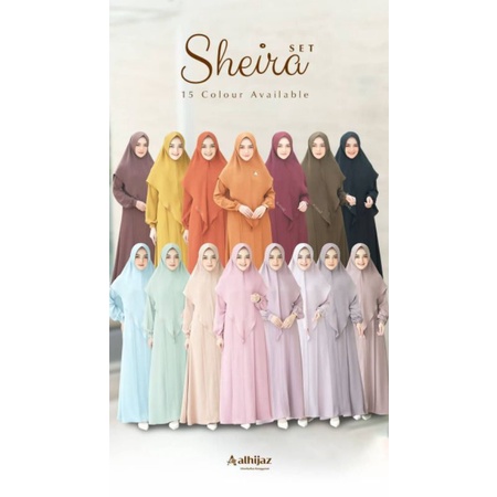 Ready Gamis set Khimar Sheira by Alhijaz Ori 100%