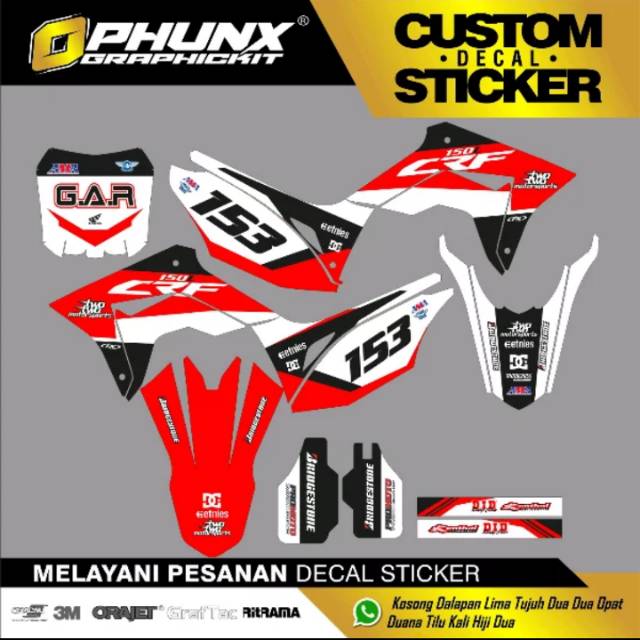 stiker decal crf 150 l GAR