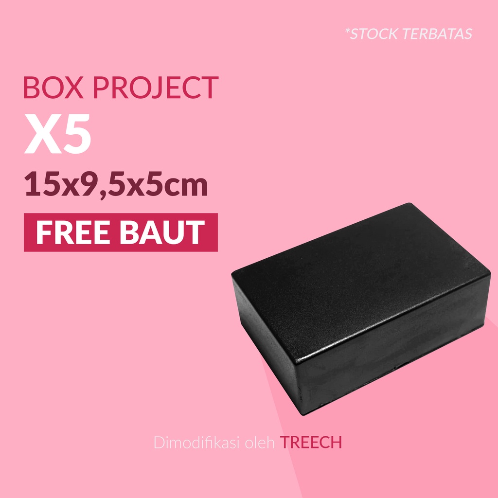 BOX PROJECT ELEKTRONIK X5 HITAM ECERAN MURAH