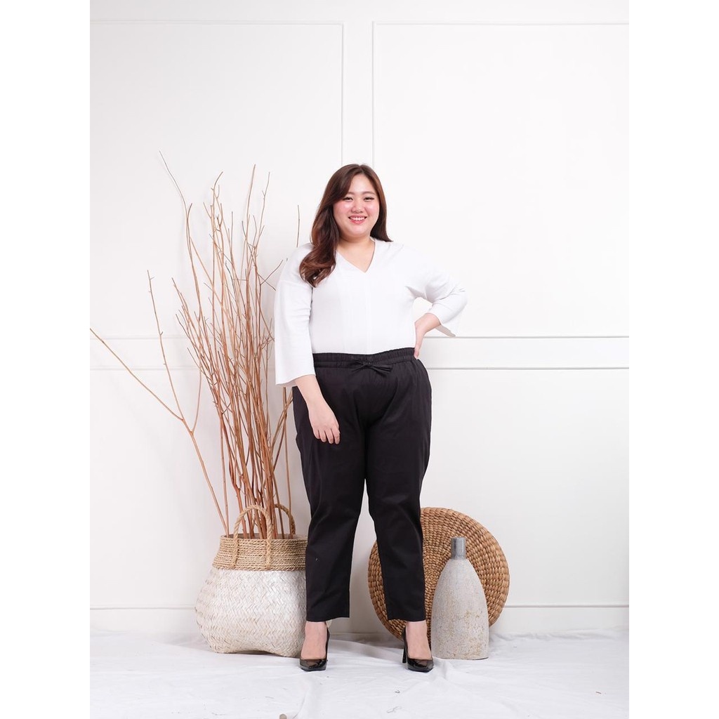 NEW HOT SALE Celana Kerja Wanita Pinggang Karet Kasual Baggy Pant Street Jumbo XXL, 5L Celana Wanita