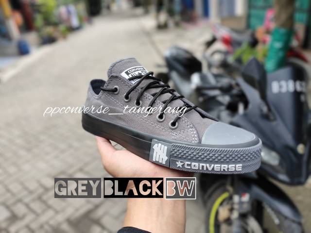 Converse Chuck Taylor New Release Undefeated Low Pendek Abu Bw Poxing Hitam Grey Black