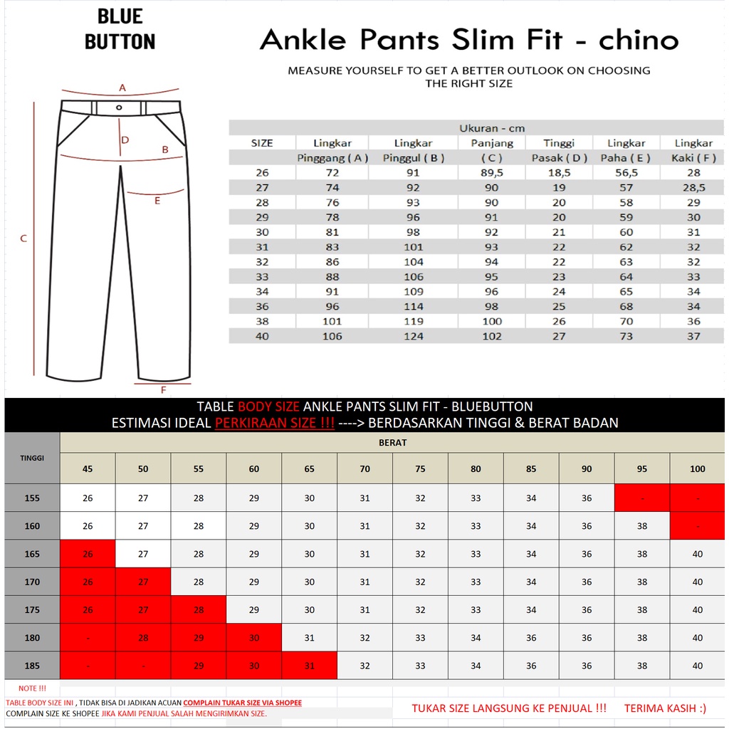 BlueButton Smart Chino Ankle Pants Slim Fit Stretch Magic Waist - Celana Panjang Chino Pria Kerja Formal Kantor Dark Grey