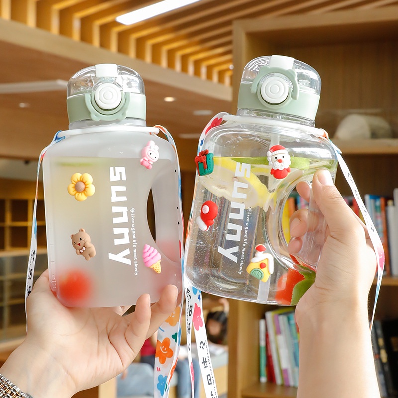 Botol Air Minum 1L Dengan Stiker 3D Bahan Plastik Untuk Olahraga