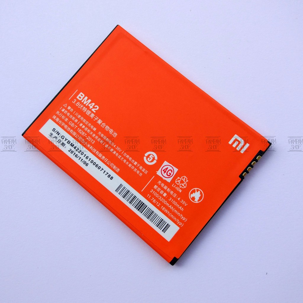 Baterai XiaoMi BM42 Redmi Note 1 Original OEM | Batre, Batrai, Battery, BM 42, Xiao Mi