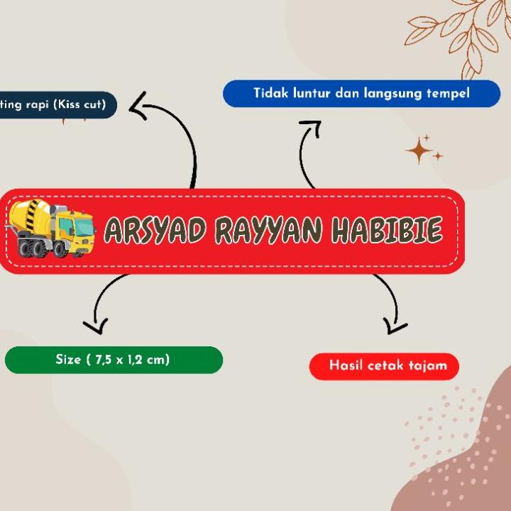 

❪WaQ⭐️❫ STICKER LABEL NAMA ANAK ||Harga.grosir
