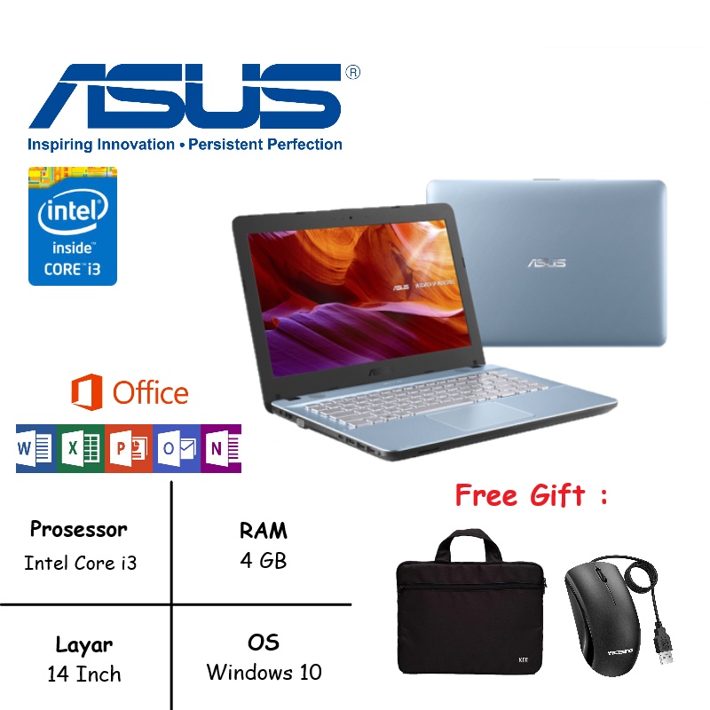 LAPTOP ASUS X441U intel core i3 RAM 8GB SSD 256GB