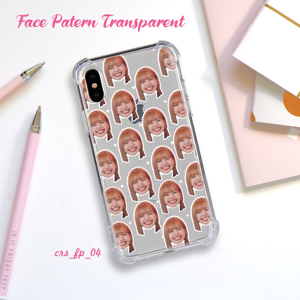 CUSTOM CASE FACE GRID SOFTCASE ANTICRACK / BLACKMATTE | FACE PATTERN BEBAS REQUST FORO