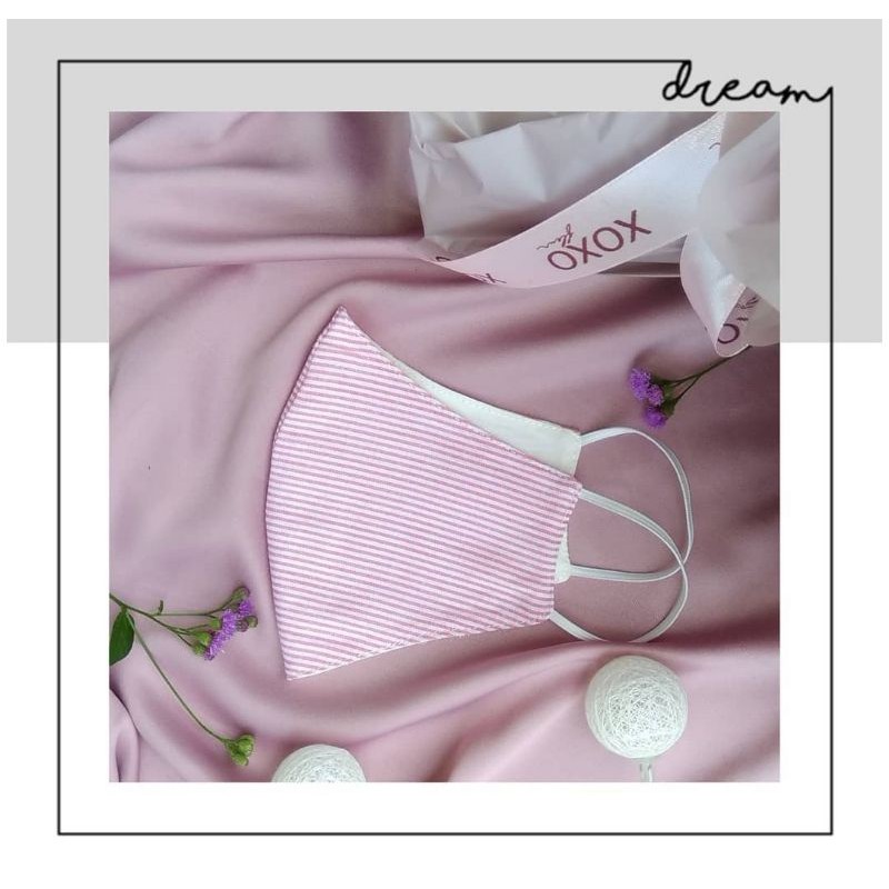 Masker Kain Katun Jepang Premium Masker Kain 2 Lapis Motif Garis Horizontal Shopee Indonesia