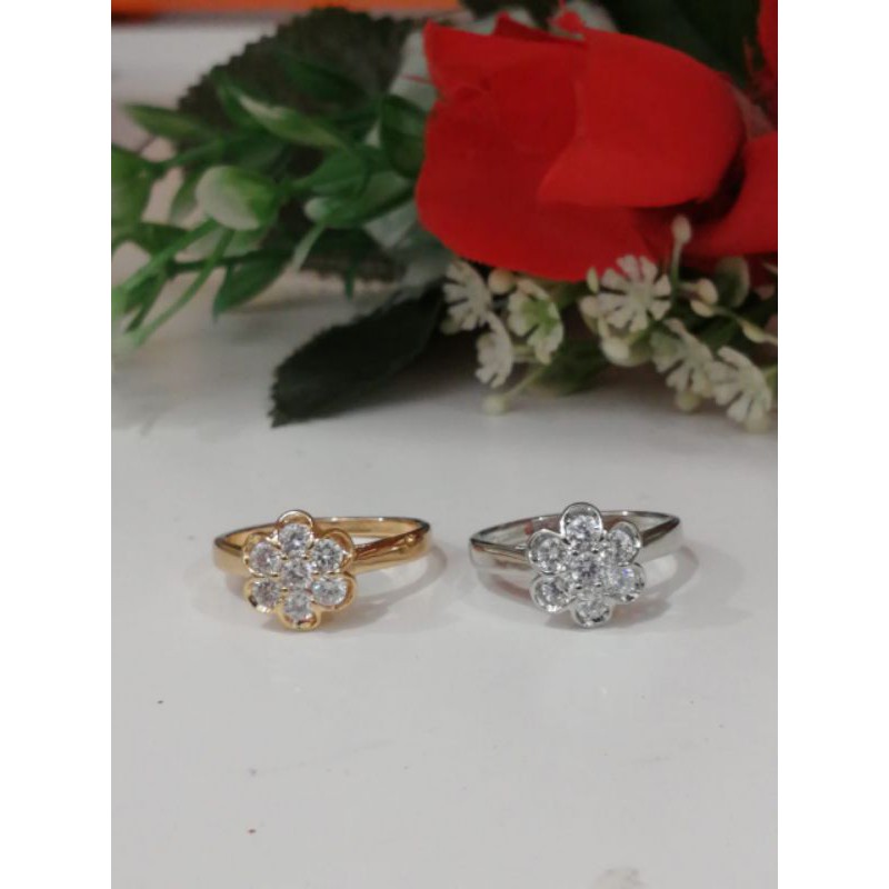 CINCIN TITANIUM ANTI KARAT MOTIF PILIHAN LAPIS EMAS 22 K WARNA GOLD DAN SILVER