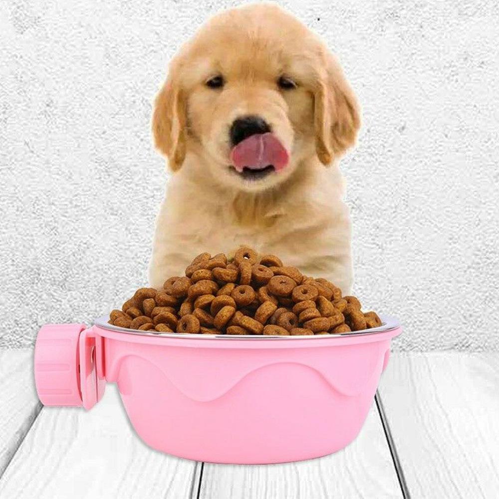 [Elegan] Mangkuk Anjing Portable Plastik Training Untuk Kandang Puppy Dish Feeding Bowl