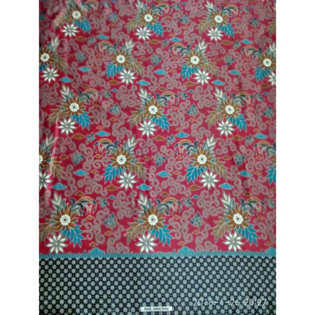 Kain batik Semi sutra merah exlusive