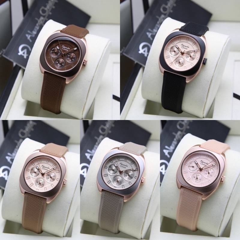 JAM TANGAN WANITA ALEXANDRE CHRISTIE AC 2990 / AC2990 RUBBER ORIGINAL