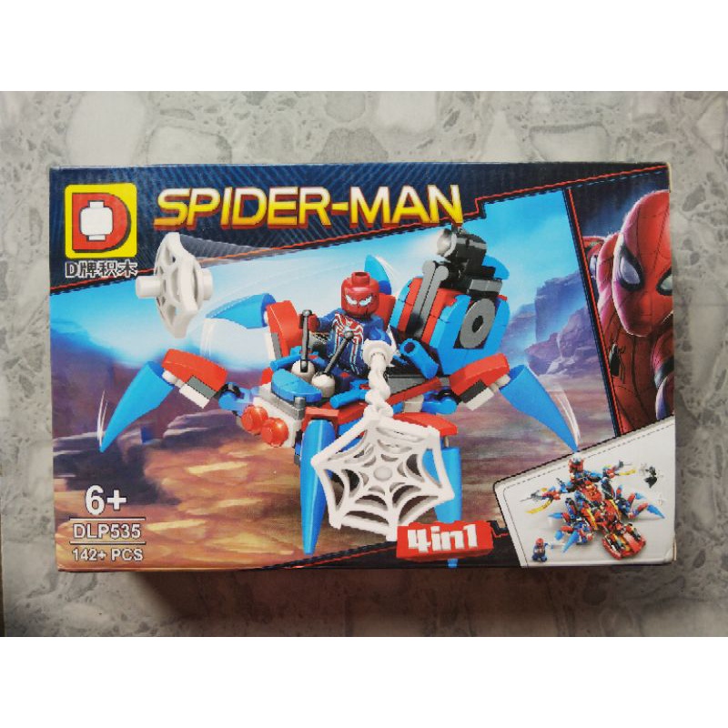 Brick DLP Superhero Spiderman Superman seri motor mobil pesawat