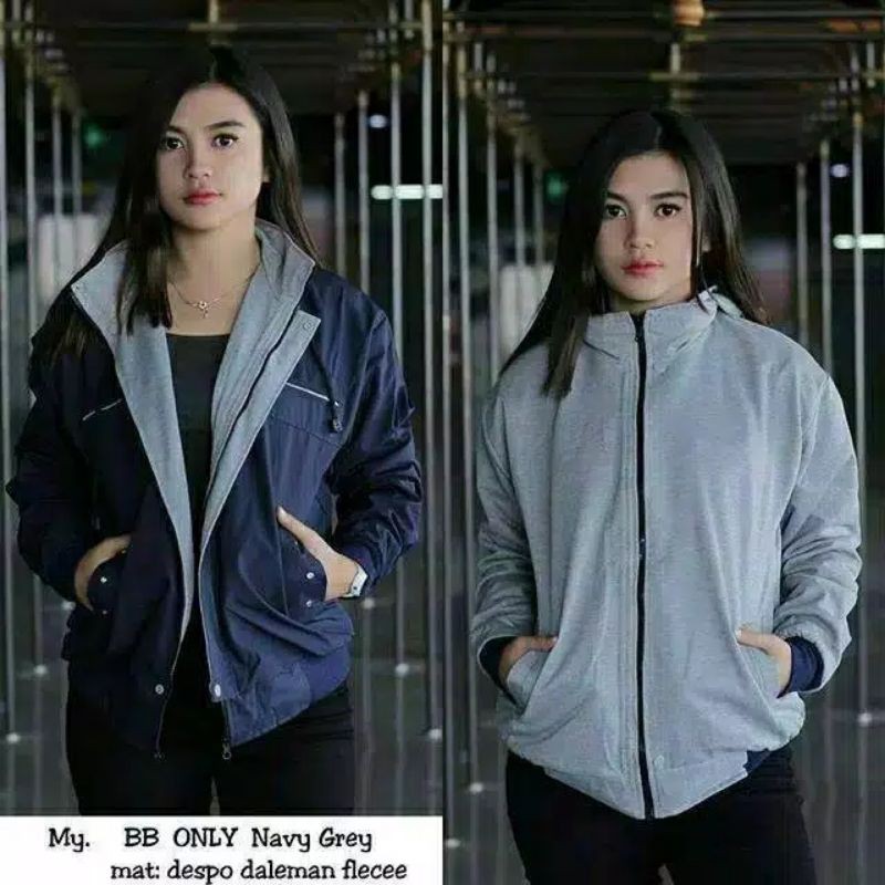 JAKET WANITA JAKET PARASUT ANNA JAKET BOLAK BALIK WANITA HEYLOOK(A24)-nepi