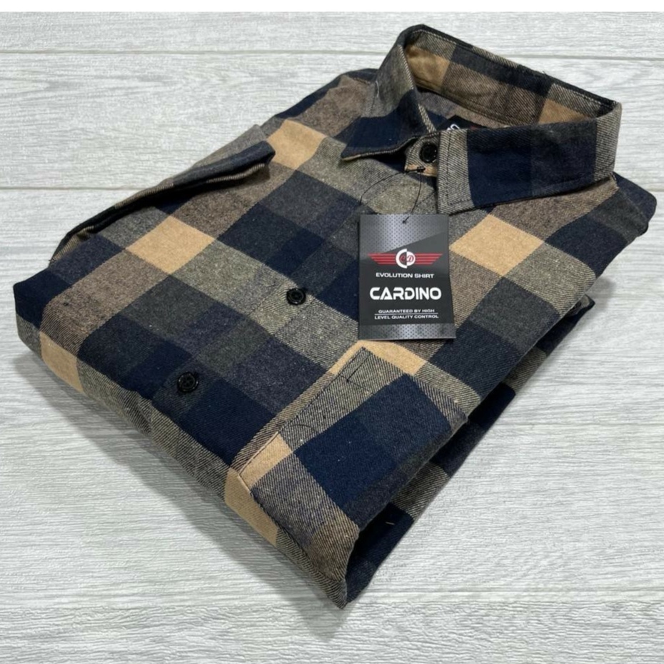 flanel lengan pendek pria motif kotak kotak import terlaris motif baru