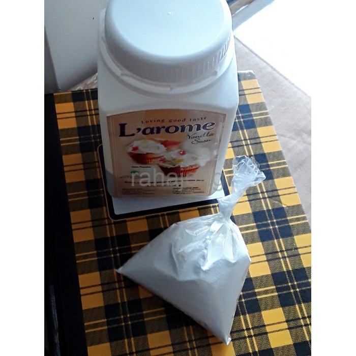 

L'arome, larome, Perisa bubuk merk Larome dengan aroma vanilla 25gram