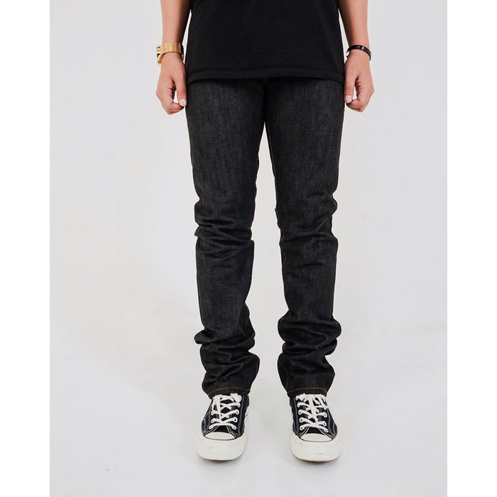 SVGE DENIM “ Iris “ Black Indigo 15oz Redline Selevedge - Black Indigo, 30