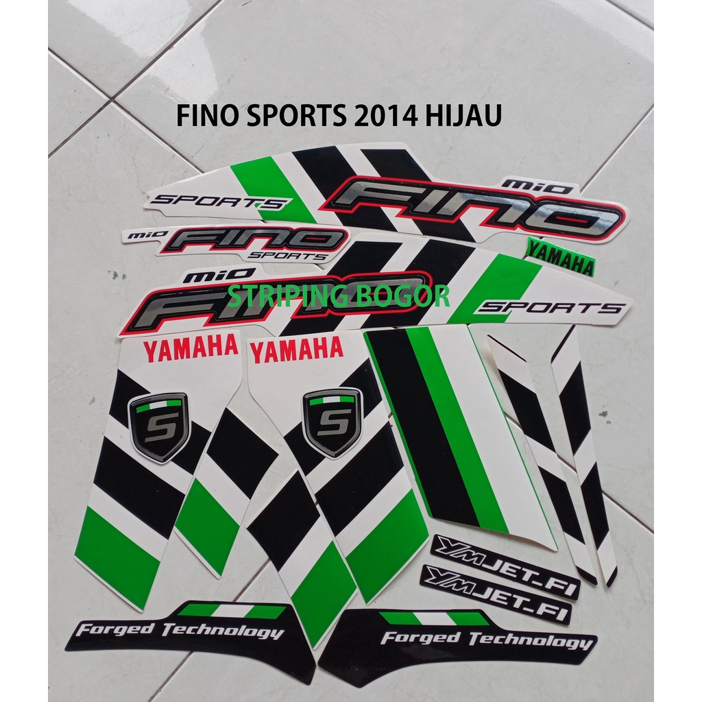 Striping stiker Motor Yamaha Fino Sports 2014 Hijau