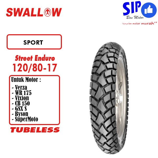 Ban Swallow ring 17 Street Enduro SB-117 120/80 Tubeless