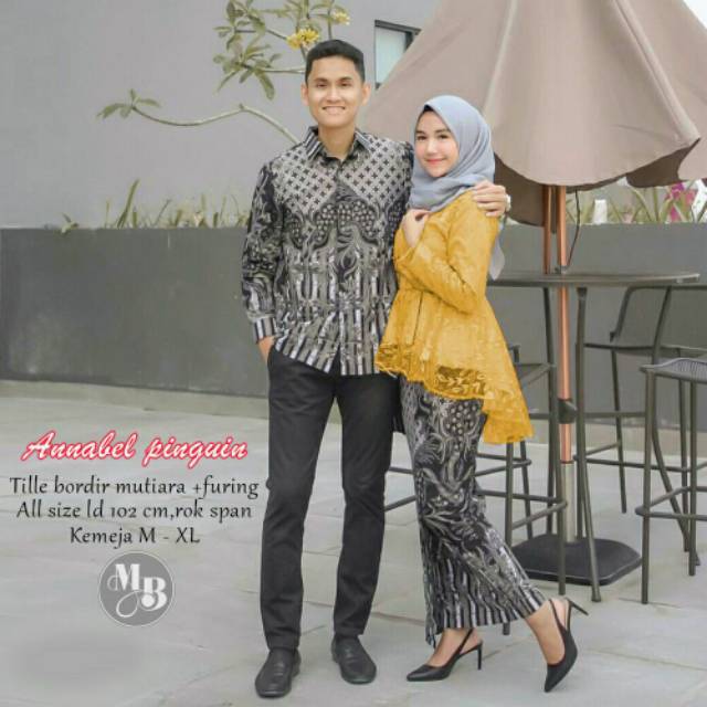 Baju Cople Annabel Pinguin Original Seno Estu - Baju batik Cople -Batik Cople Brukat Tille Mutiara