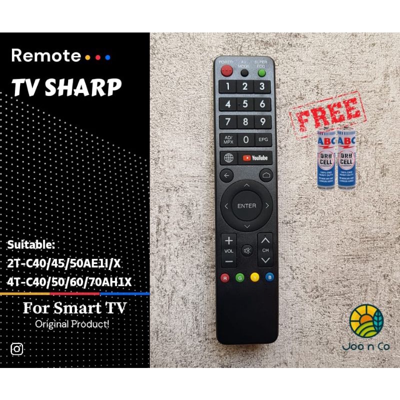 remote tv sharp gb289wjsa smart tv aquos 100  new
