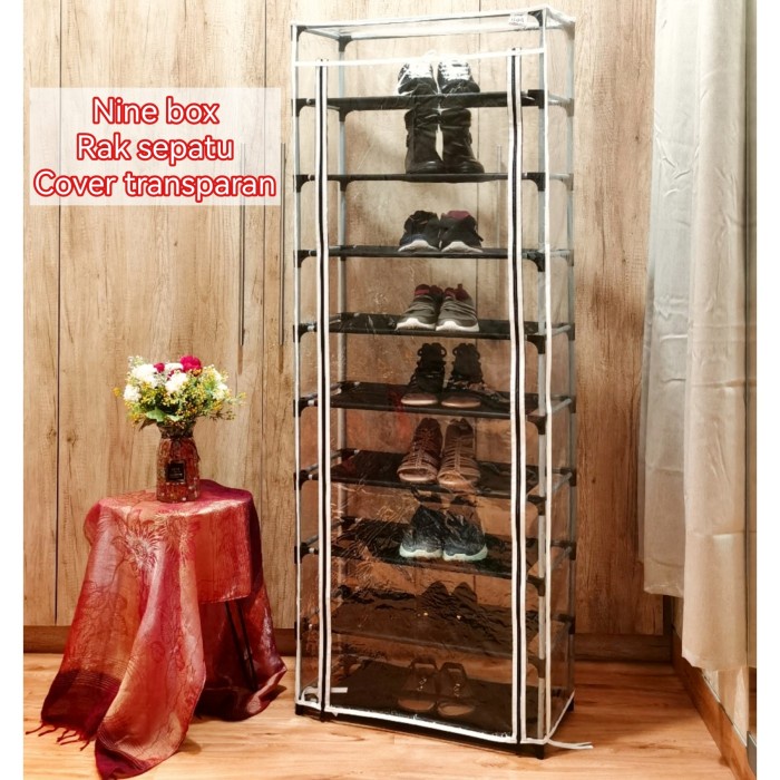 Rak Sepatu besar COD besi karakter multifungsi plastik R1O6 portable MURAH tertutup terbaru resletin